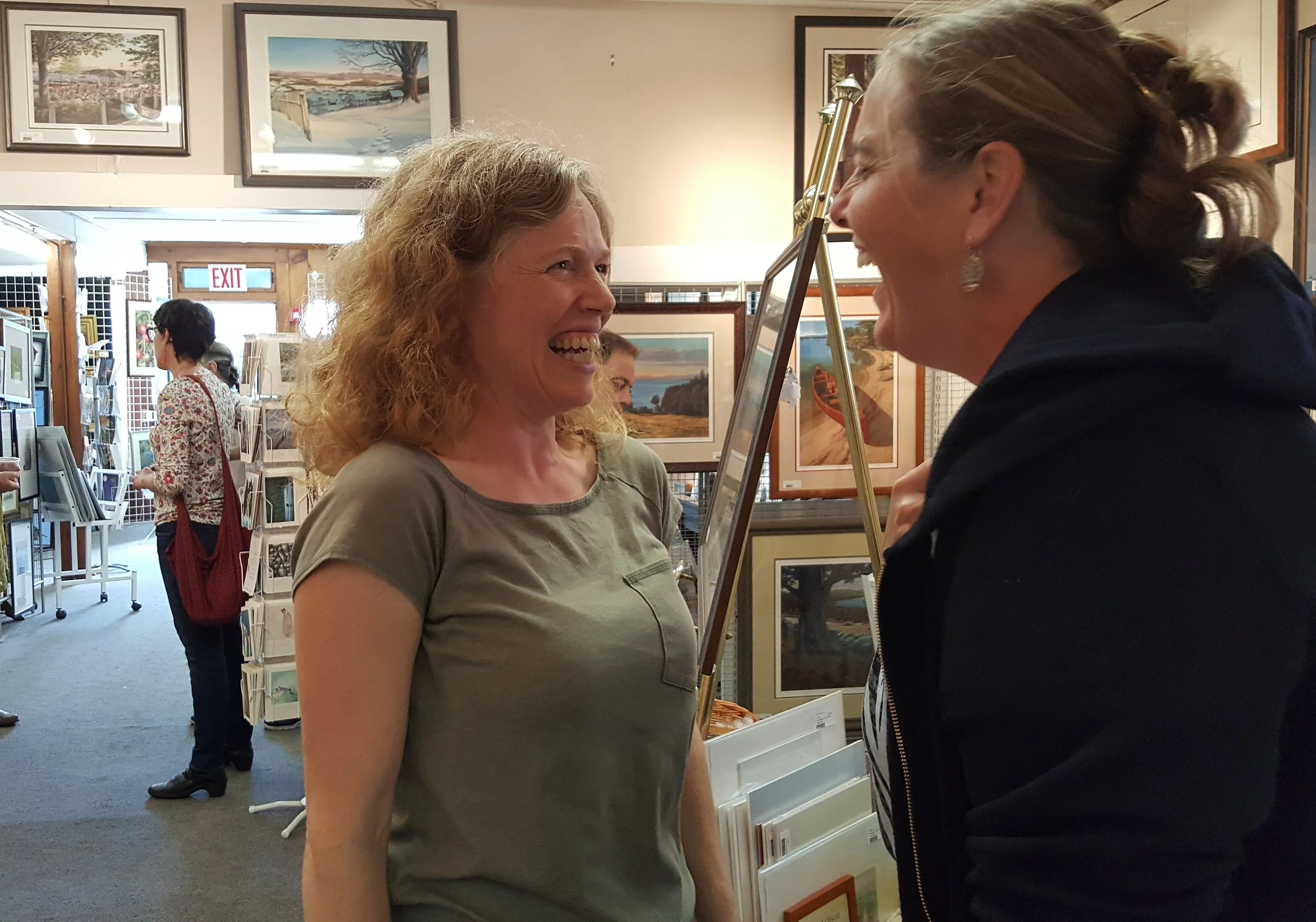 Corina Willette (left) at the Art Place. Photo by Barbara Wilson