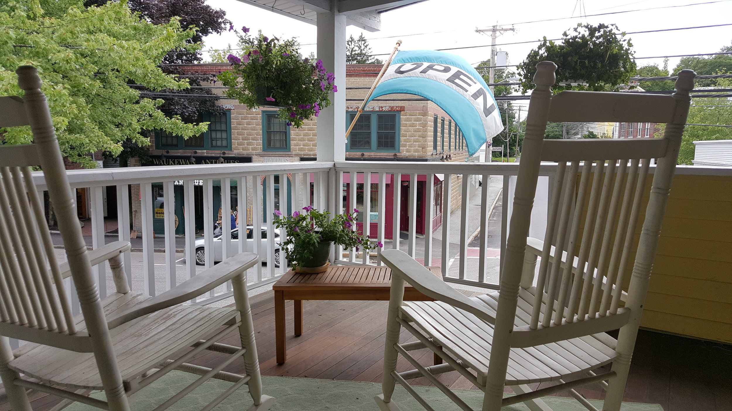 The second-floor veranda or the indoor Relaxation Room is the first step to destressing in a Float Tank at Meredith Whole Living Center.