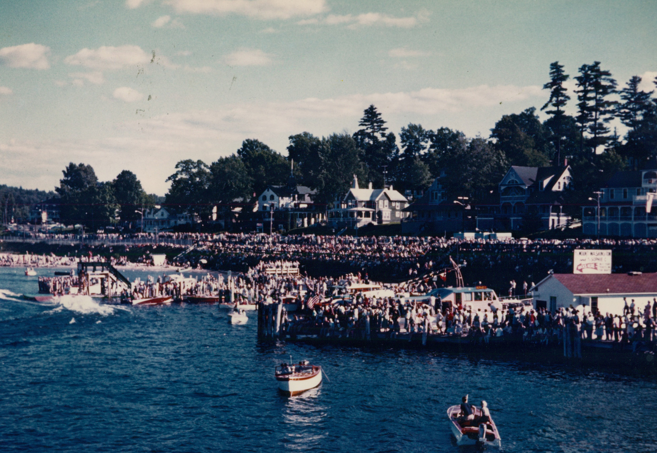 A capacity crowd at the weirs in the early 1960s
