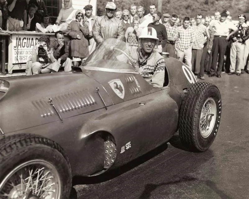 Legendary automotive icon, Carroll Shelby, nudges up to the starting line of the 1956 Climb to the Clouds in his Ferrari 375 GP. Shelby went on to conquer the historic Auto Road that year, with a record-setting time of 10 minutes 21.8 seconds. (Courtesy photo)