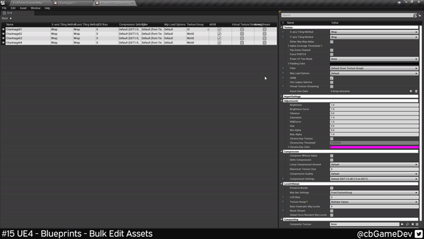 QUICK DEV TIP #15 UE4 - BULK EDIT ASSETS