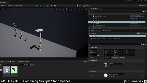 QUICK DEV TIP #45 UE4 / UE5 - COMBINING MULTIPLE STATIC MESHES — CBgameDev