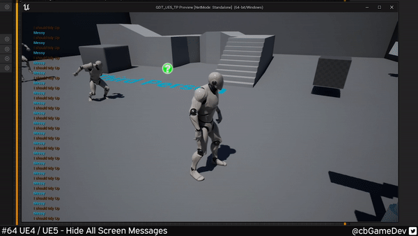 QUICK DEV TIP #64 UE4 / UE5 - HIDE ALL SCREEN MESSAGES
