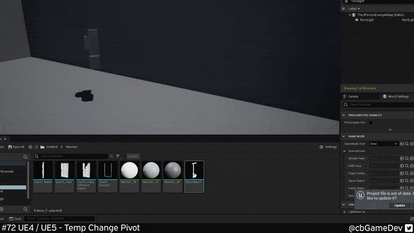 QUICK DEV TIP #72 UE4 / UE5 - TEMP CHANGE PIVOT