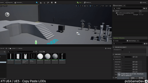 QUICK DEV TIP #71 UE4 / UE5 - COPY PASTE LODs