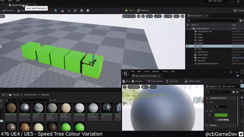QUICK DEV TIP #76 UE4 / UE5 - SPEED TREE COLOUR VARIATION NODE