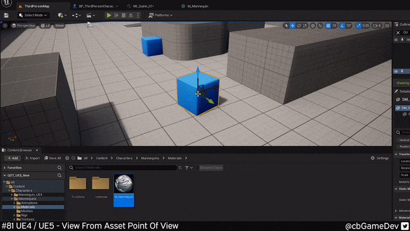 QUICK DEV TIP #81 UE4 / UE5 - VIEW FROM ASSET POINT OF VIEW