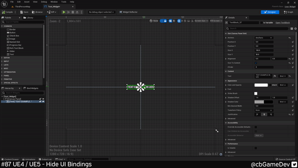 QUICK DEV TIP #87 UE4 / UE5 - HIDE UI BINDINGS