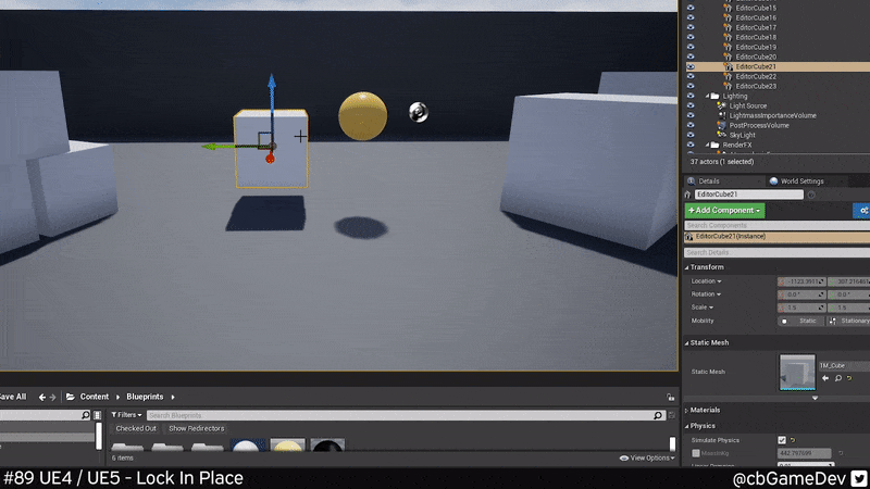 QUICK DEV TIP #89 UE4 / UE5 - LOCK IN PLACE