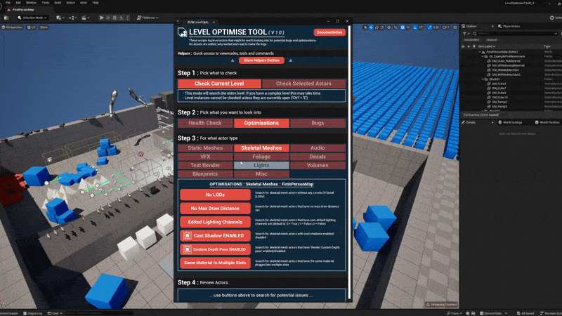 Level Optimise Tool - Released Onto FAB Marketplace