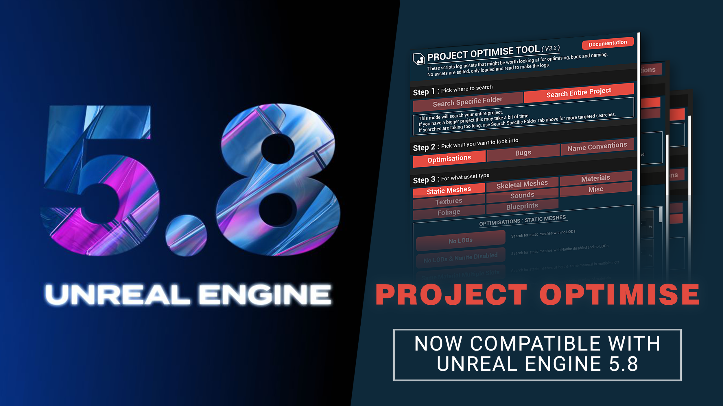 Project Optimise Tool - Now UE5.8 Compatible