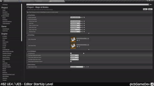 QUICK DEV TIP #82 UE4 / UE5 - EDITOR START UP LEVEL — CBgameDev