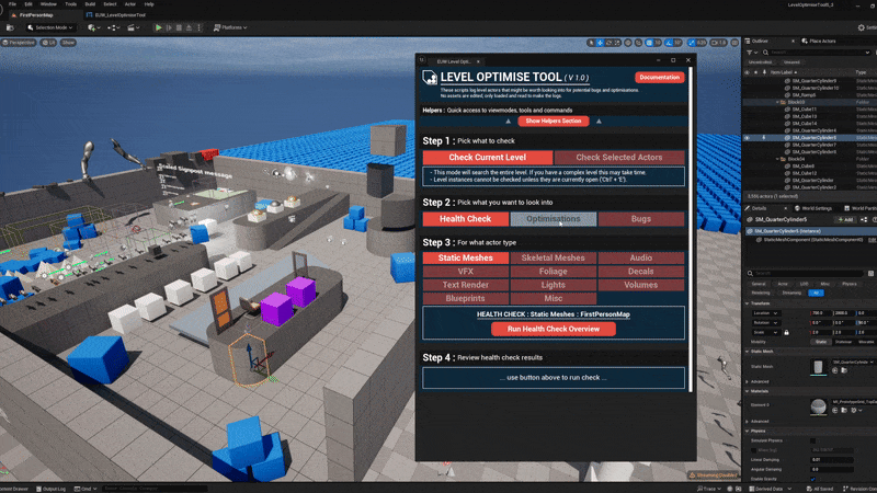 Level Optimise Tool - Released Onto FAB Marketplace — CBgameDev