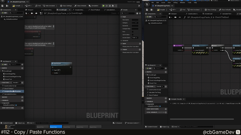 QUICK DEV TIP #112 UE5 - Copy Paste Functions — CBgameDev