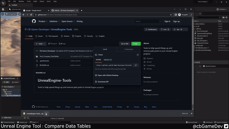 Compare Data tables Tool for Unreal Engine — CBgameDev