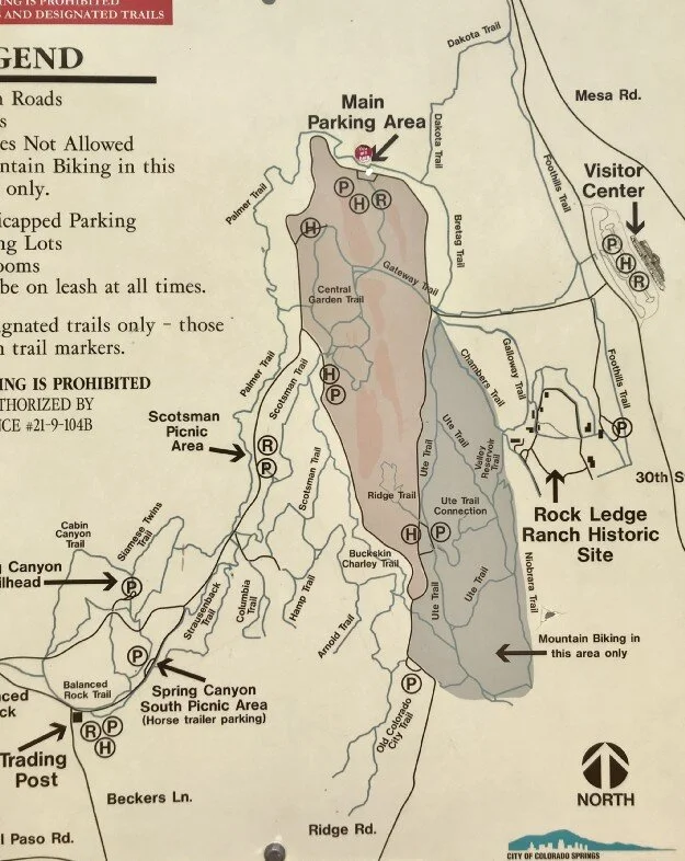 Garden of the Gods trail map. Image by author.