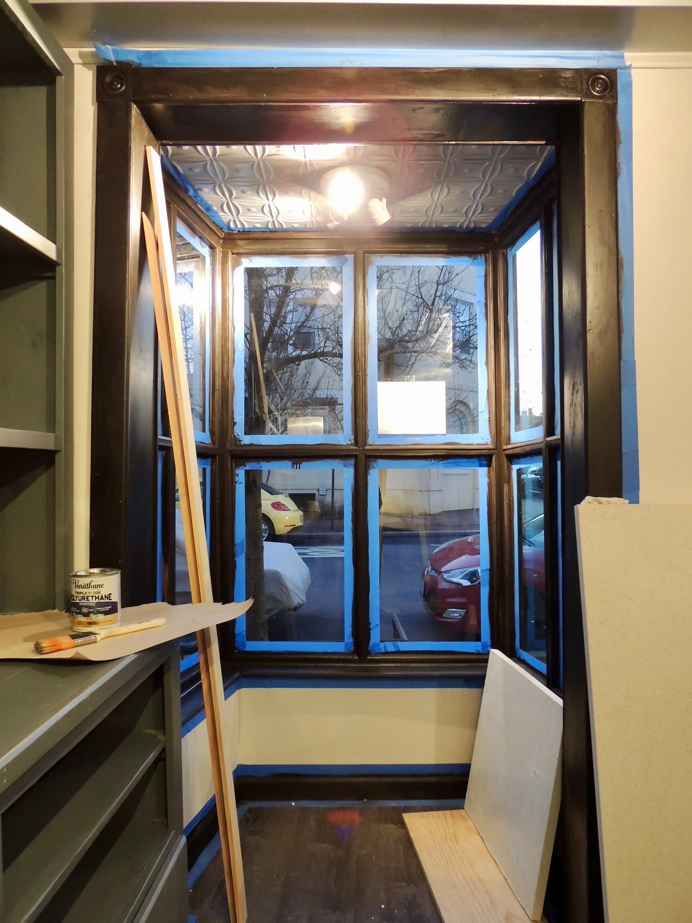 Staining wood trim
