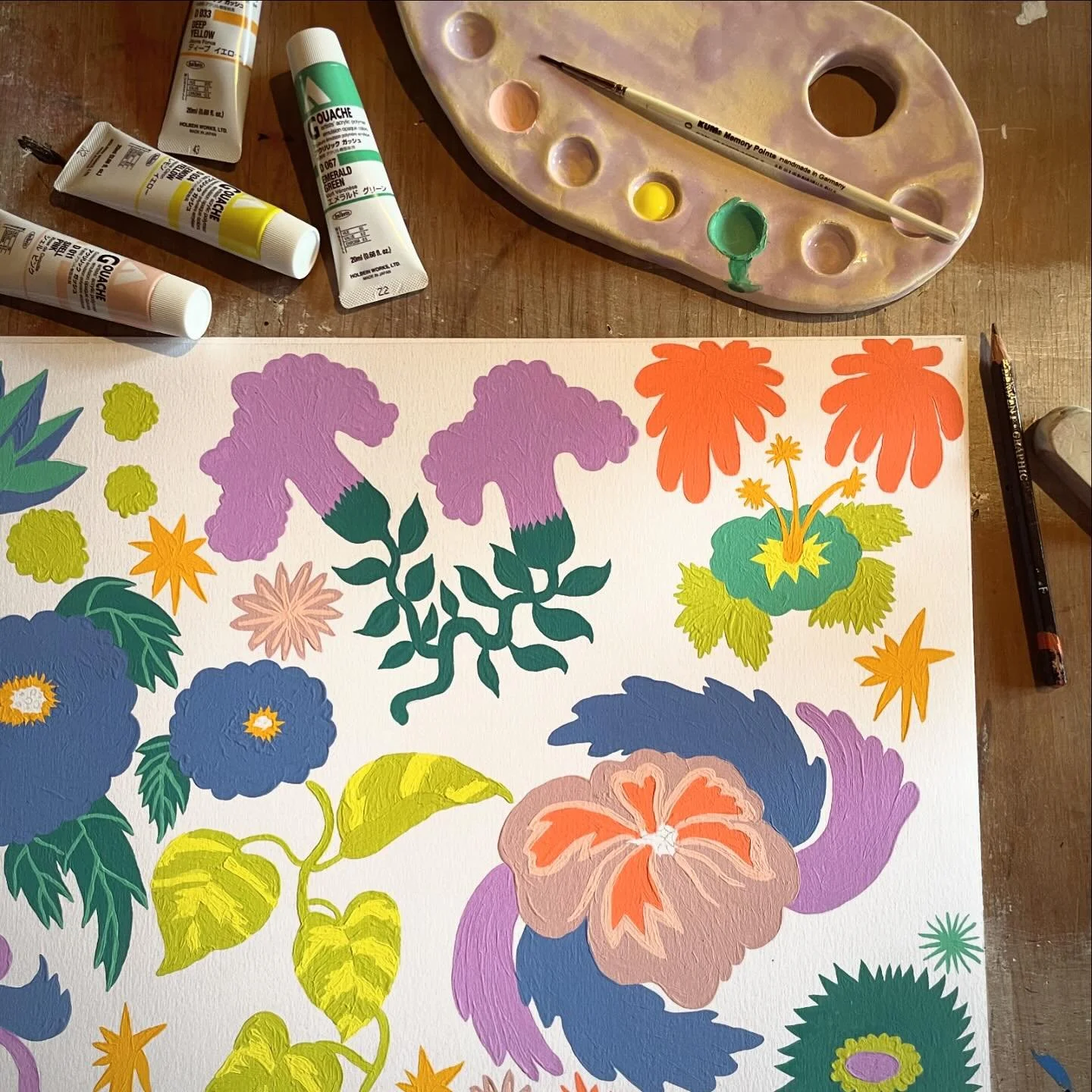 W.I.P. 🎨
.
.
.
.
#holbeinacrylagouache #textiledesign #surfacepatterndesign #handpainted #textiledesigner #surfacepatterndesigner #gouachepainting