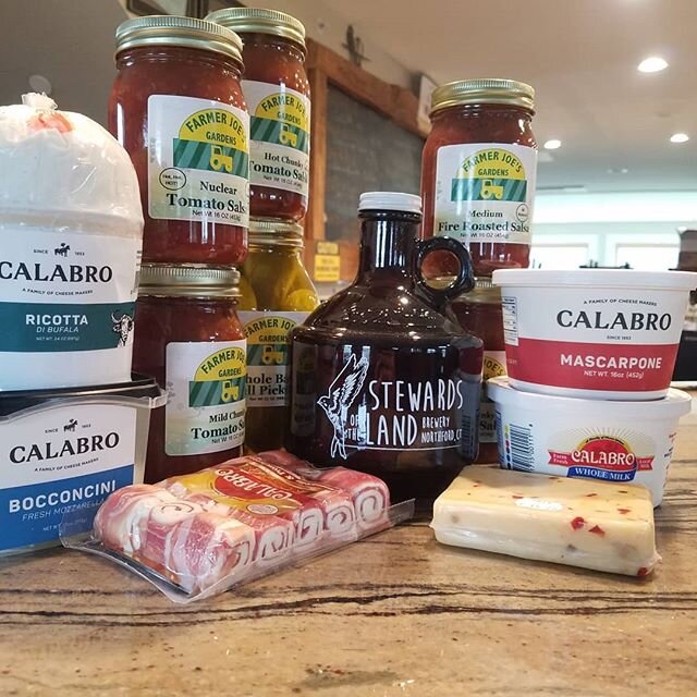 Time to put your pre orders for Saturday curb side pick-up! 
A bunch of new salsa, and freshly made Calabro cheese products just came in. 
All donuts, bread, cinnamon buns, and croissants must be order by 2pm on Friday to allow our Baker to prepare t