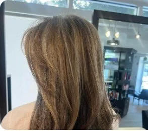 Blonde haircut and styling result at Salon Sonik in Pasadena
