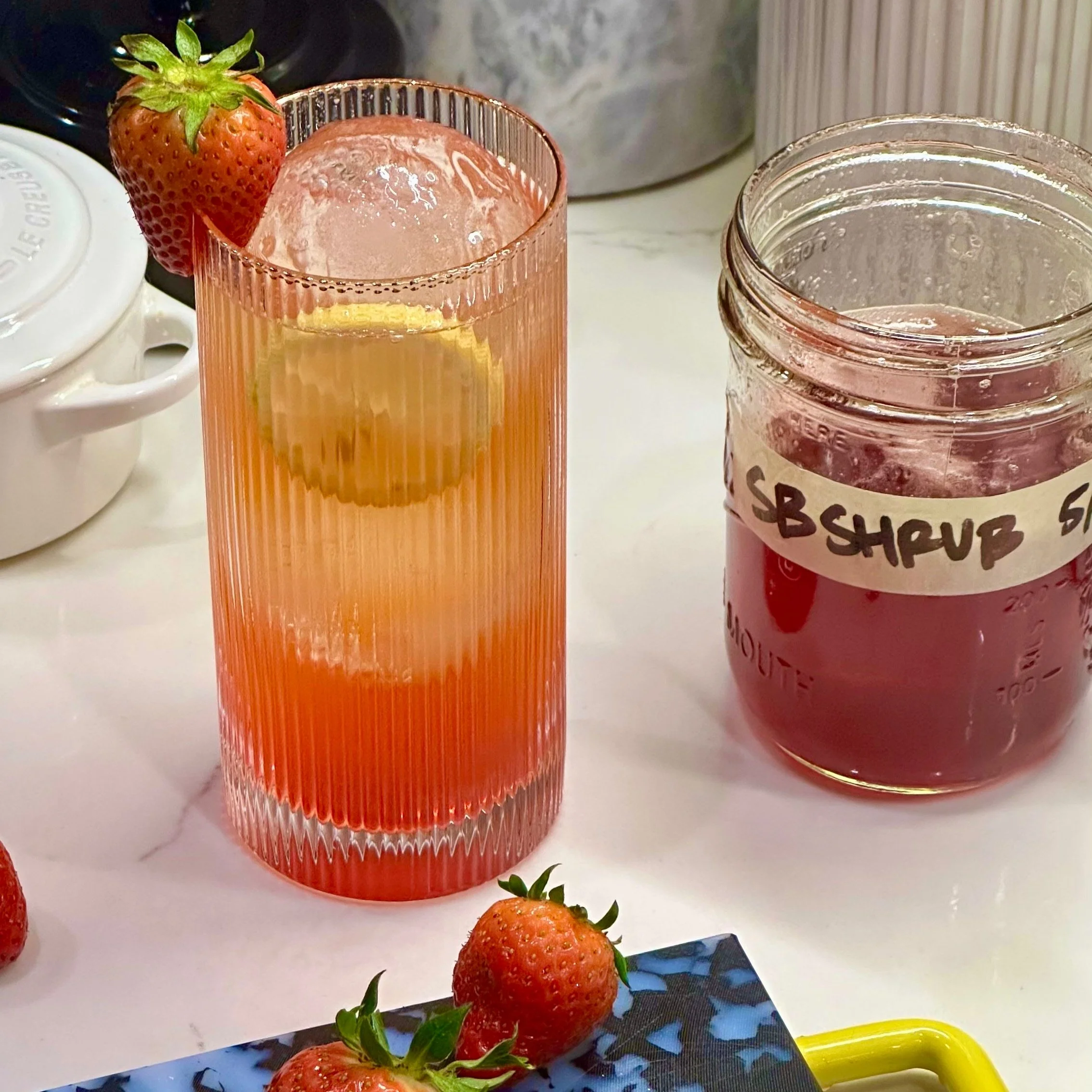 Strawberry Shrub Mocktail
