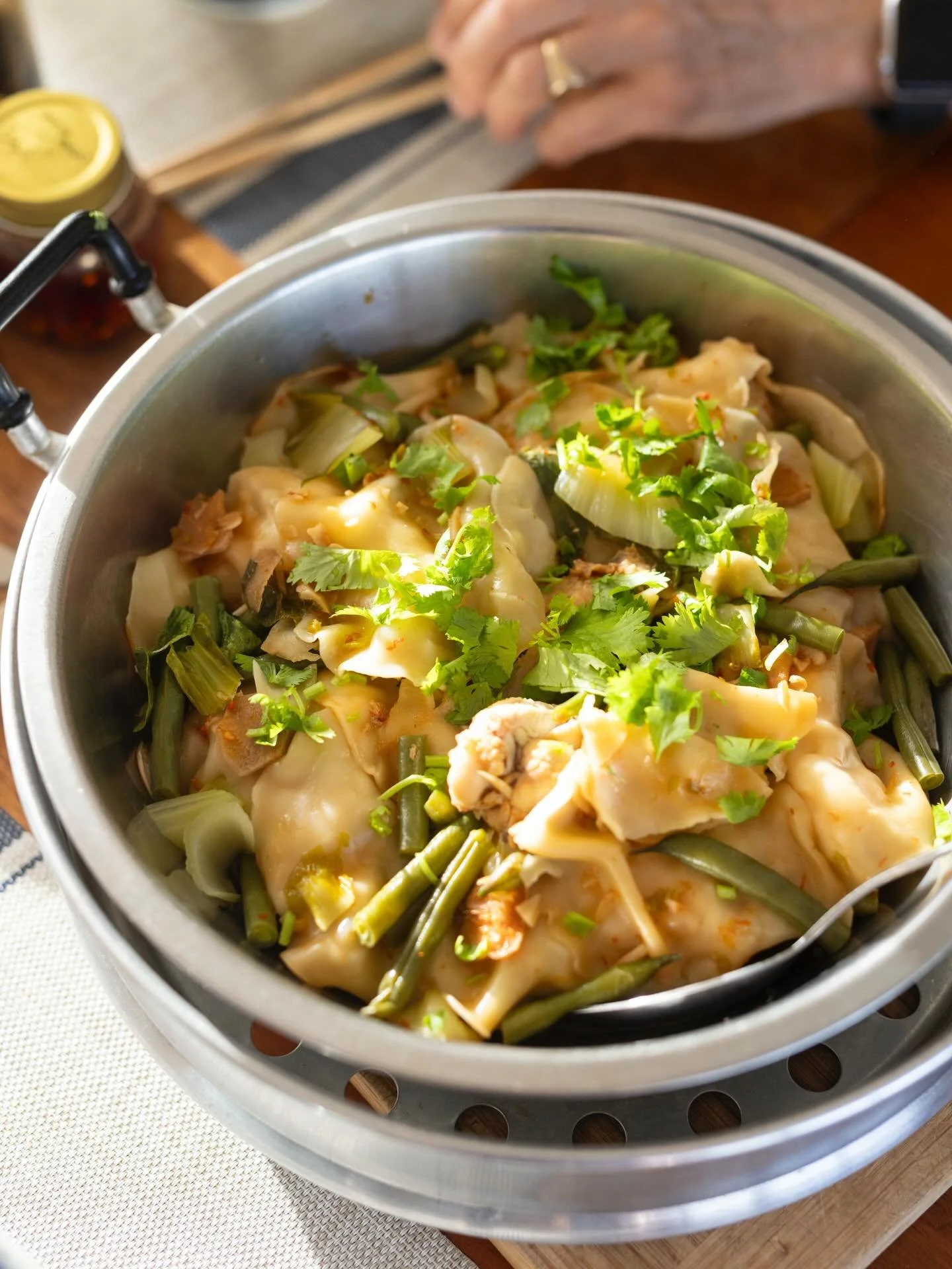 This one pot consists of layers of chicken nibbles, vegetables and dumpling wrappers. Flavoured with aromatics and steamed for one hour, everything stays tender and moist. 

Get the recipe or subscribe via link in bio.