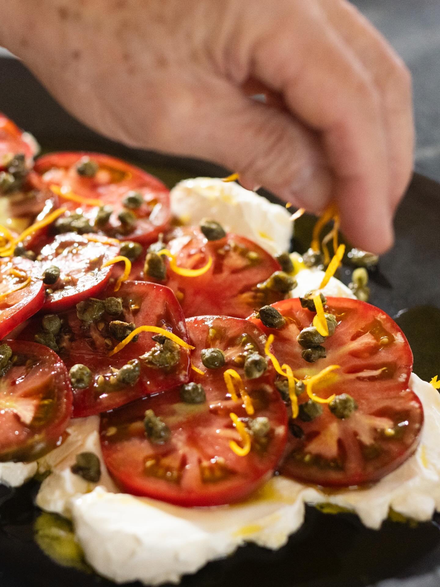 Tomatoes with labneh, a simple side celebrating the end of summer and tomato season 🍅

Subscribe or get the recipe via link in bio.
