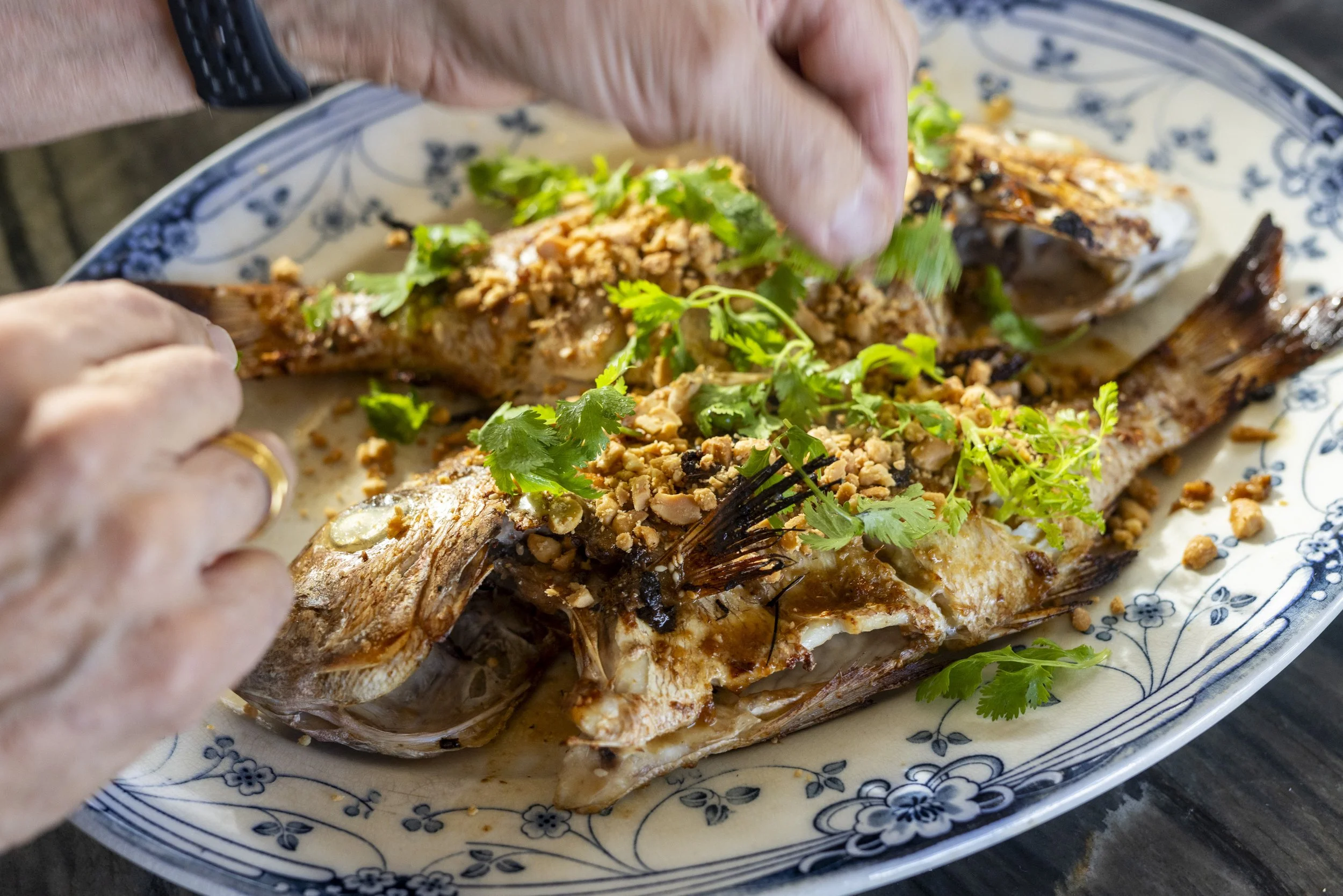 Roast Snapper with Asian Flavours