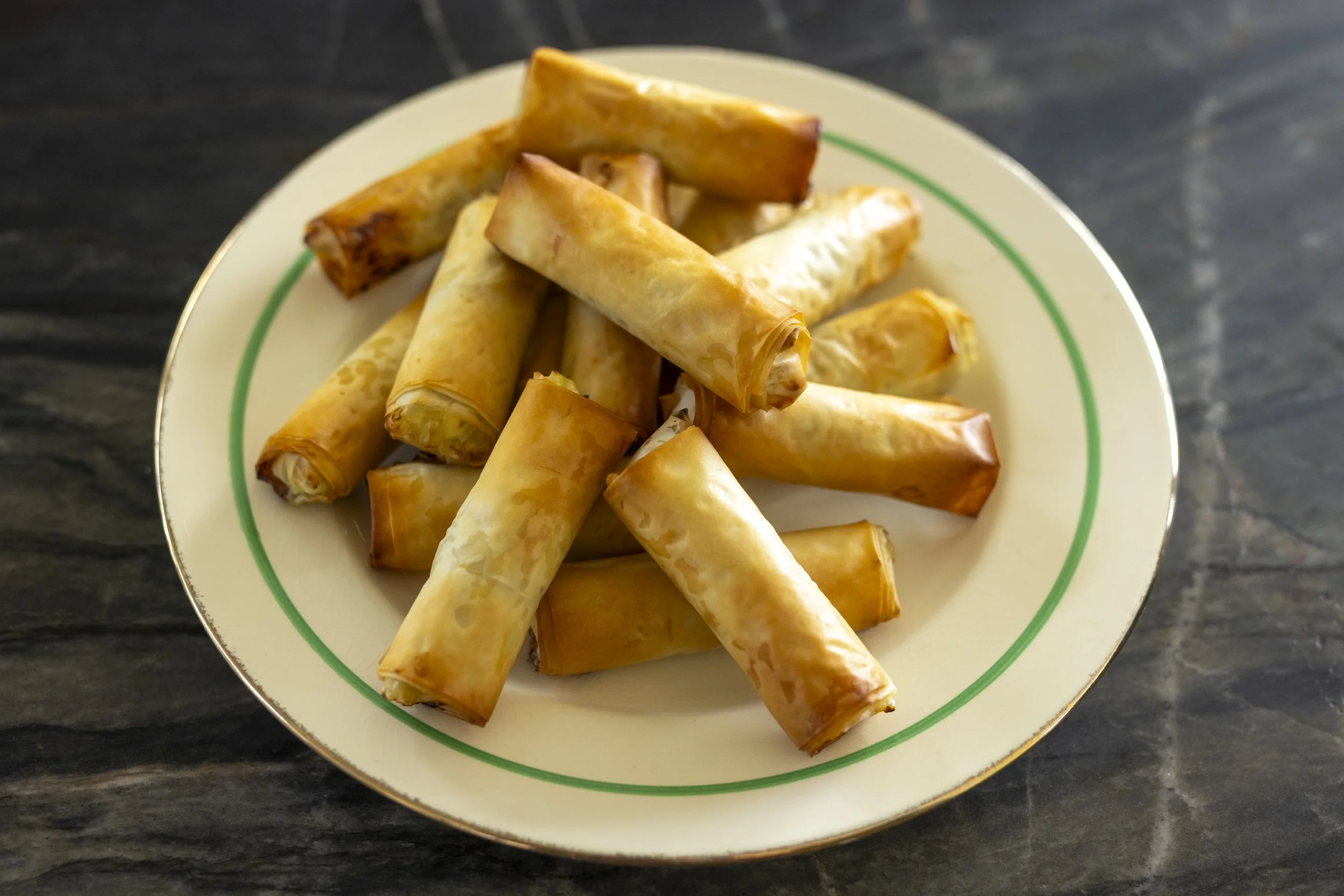 Cheese and Onion Filo Rolls