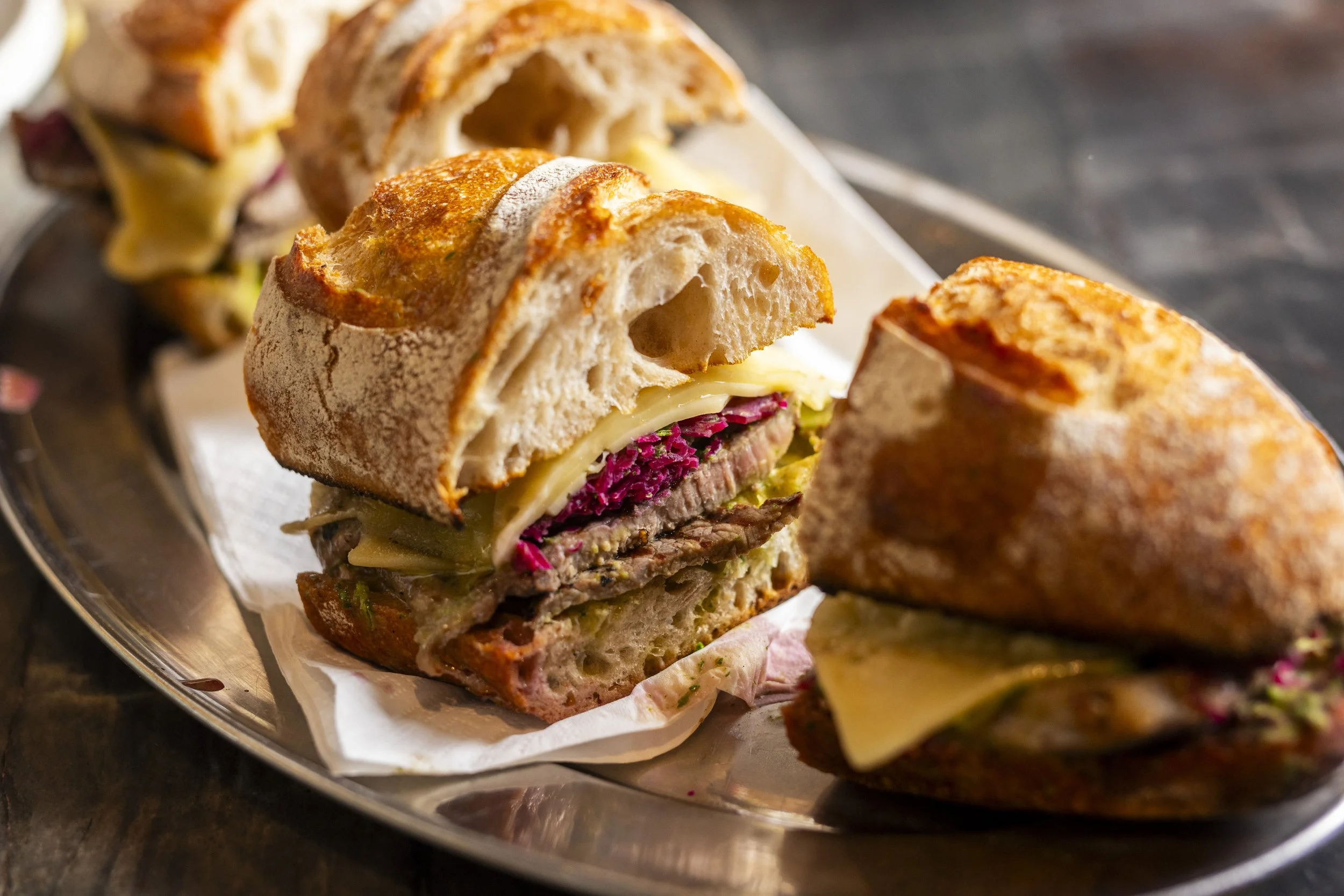 Minute Steak Sandwich with Green Mayo