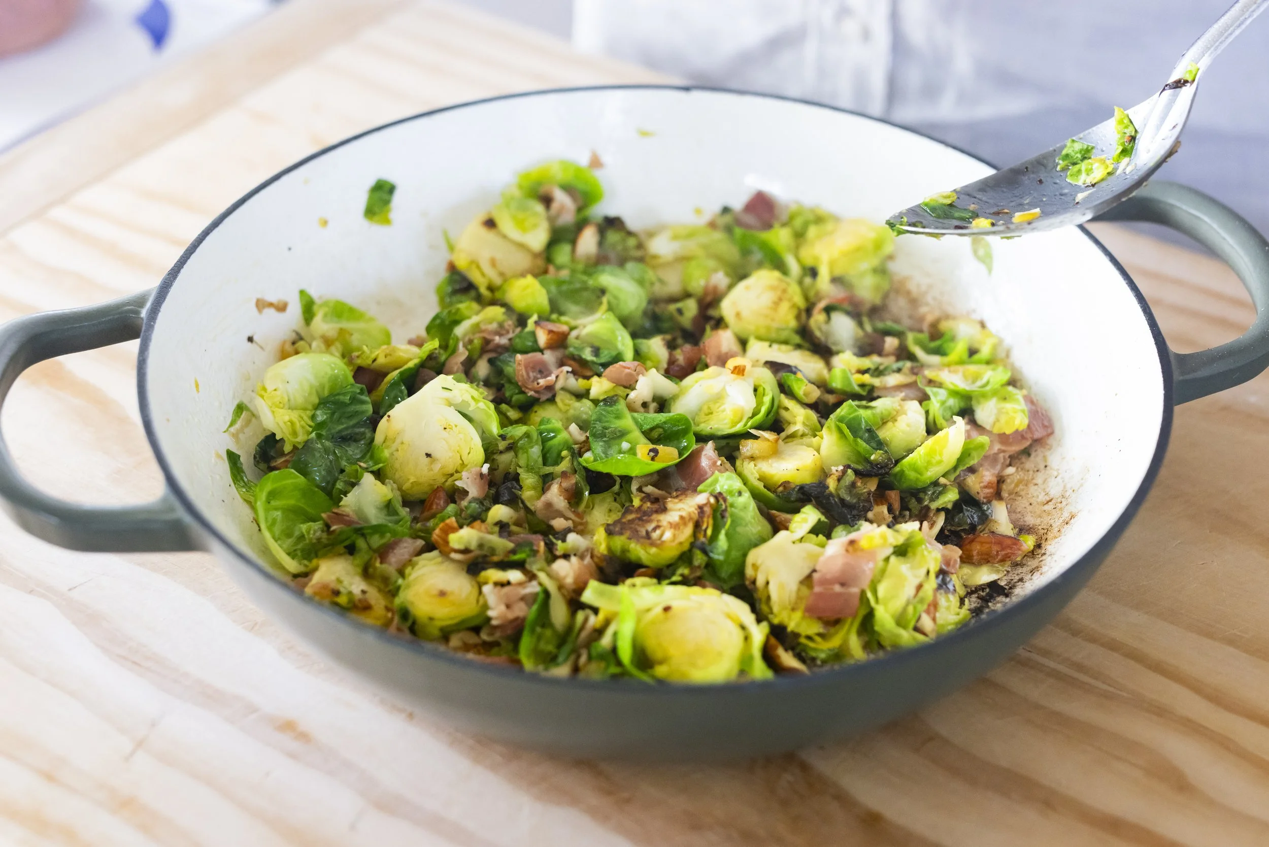 Charred Brussels Sprouts with Pancetta