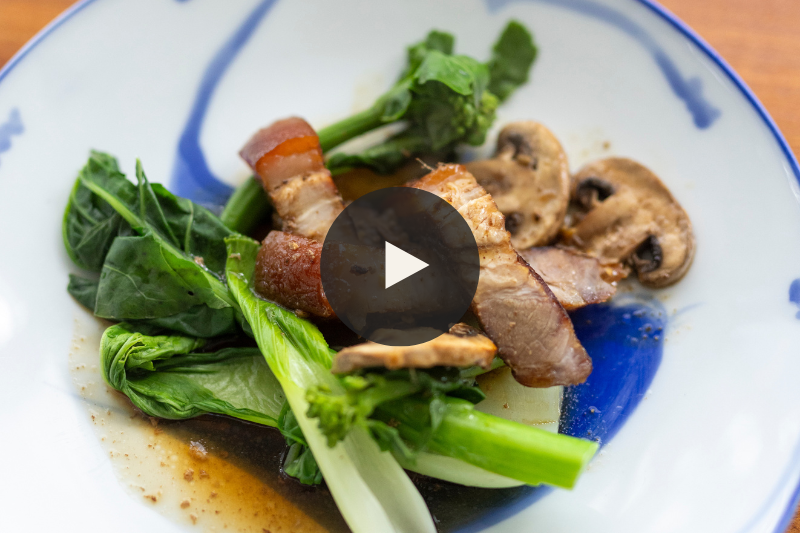 Braised Belly Pork and Chinese Greens