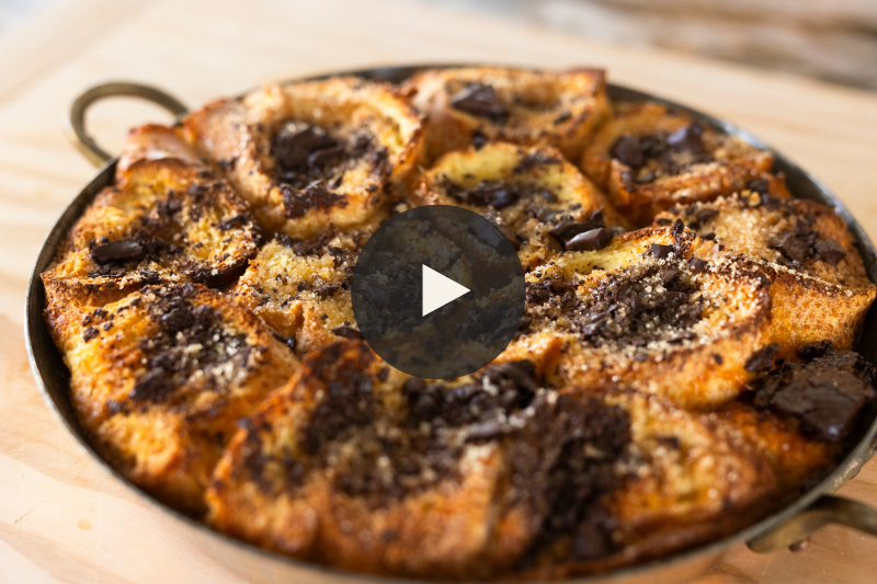 Chocolate and Apricot Jam Bread and Butter Pudding