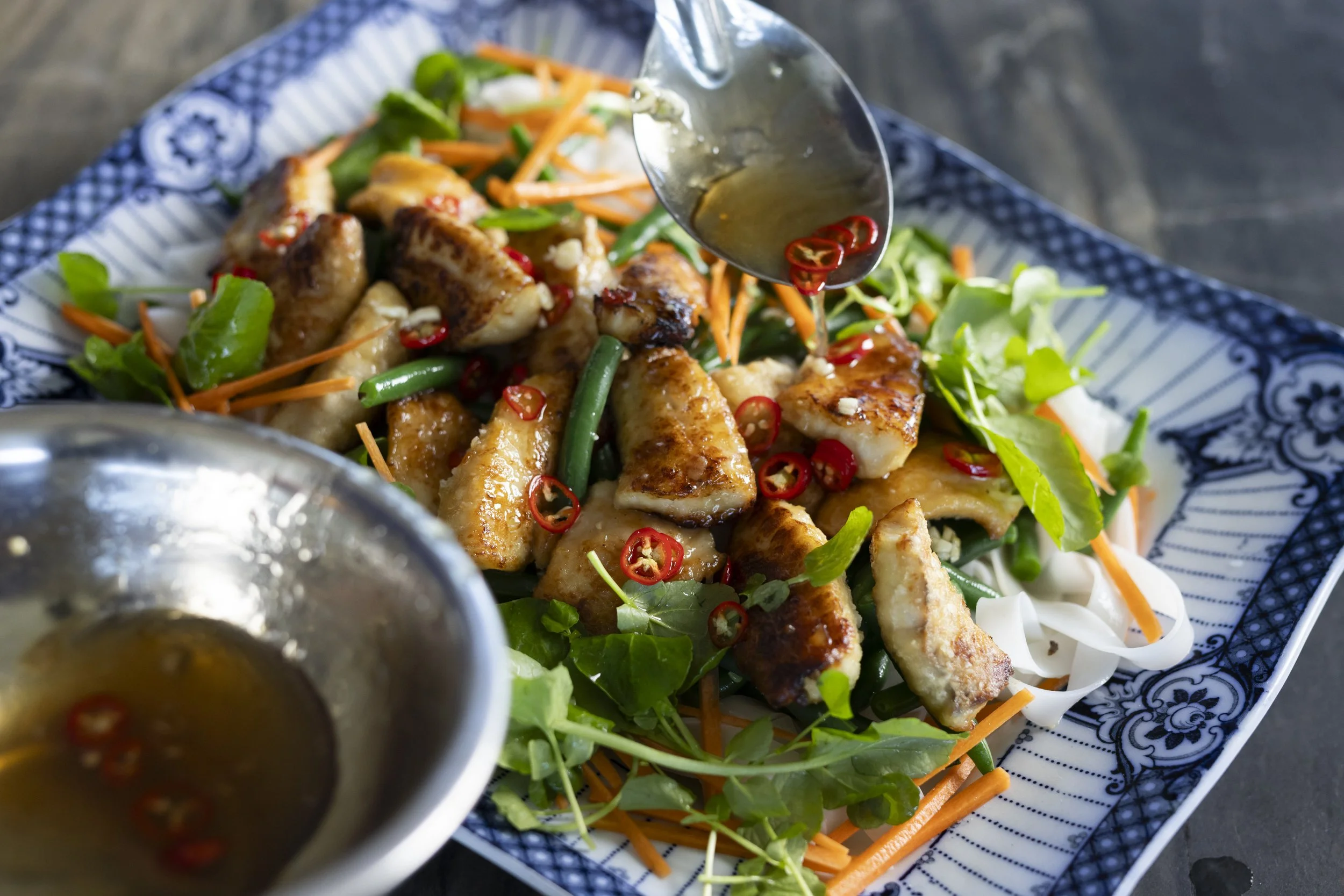 Crispy Sweet and Sour Fish Salad