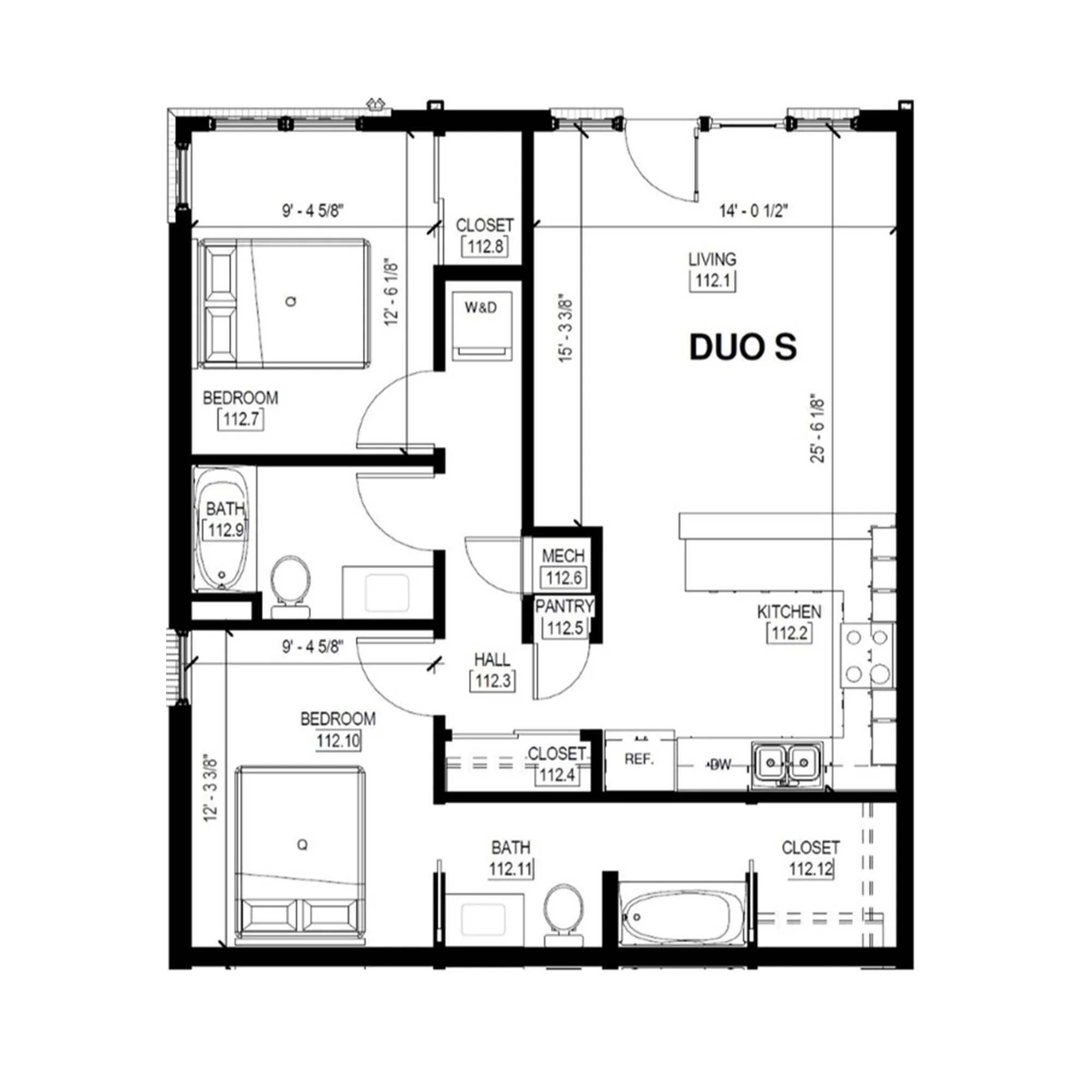 Duo S 2 Bed, 2 Bath