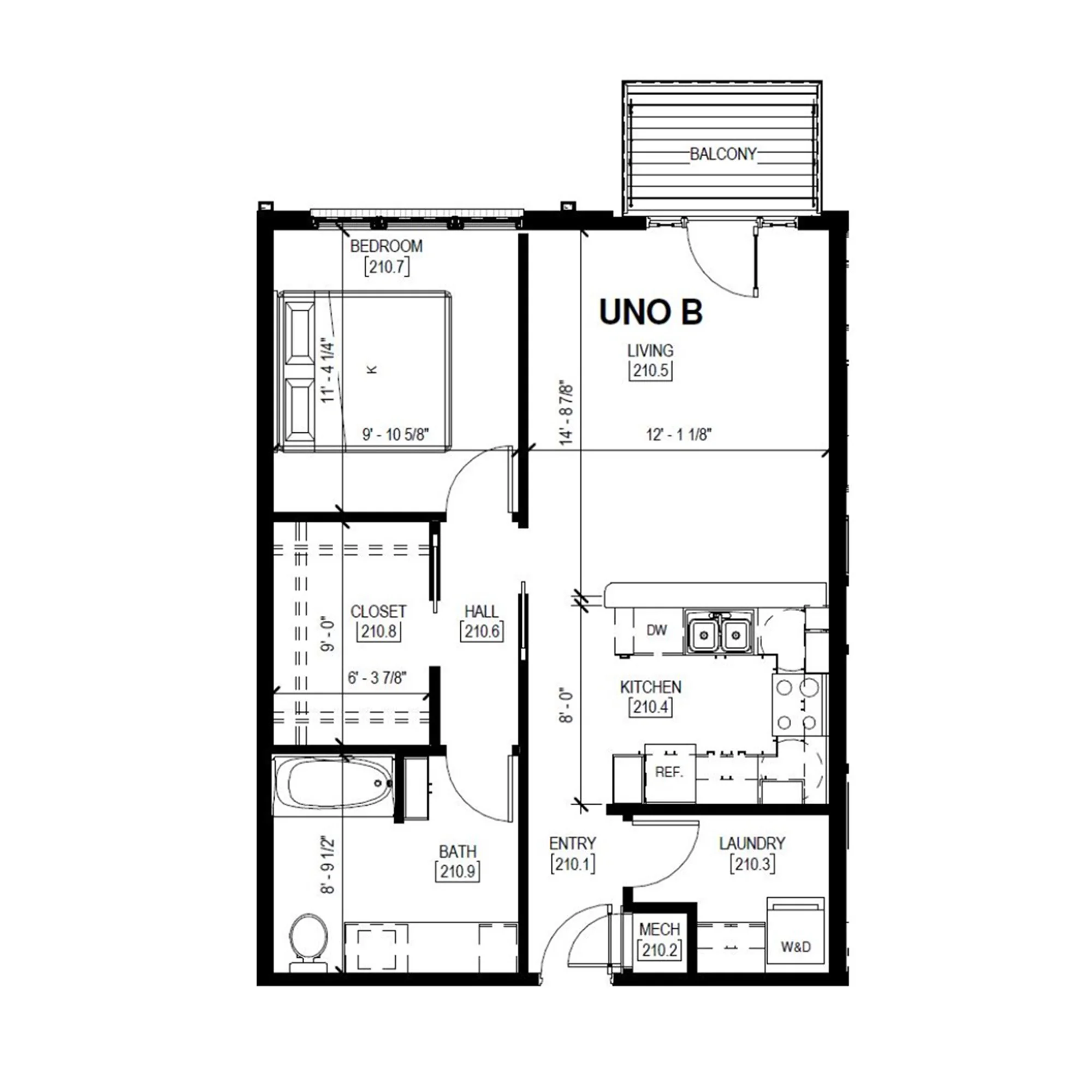 Uno B 1 Bed, 1 Bath