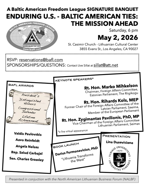 Enduring U.S. - Baltic American Ties: The Mission Ahead