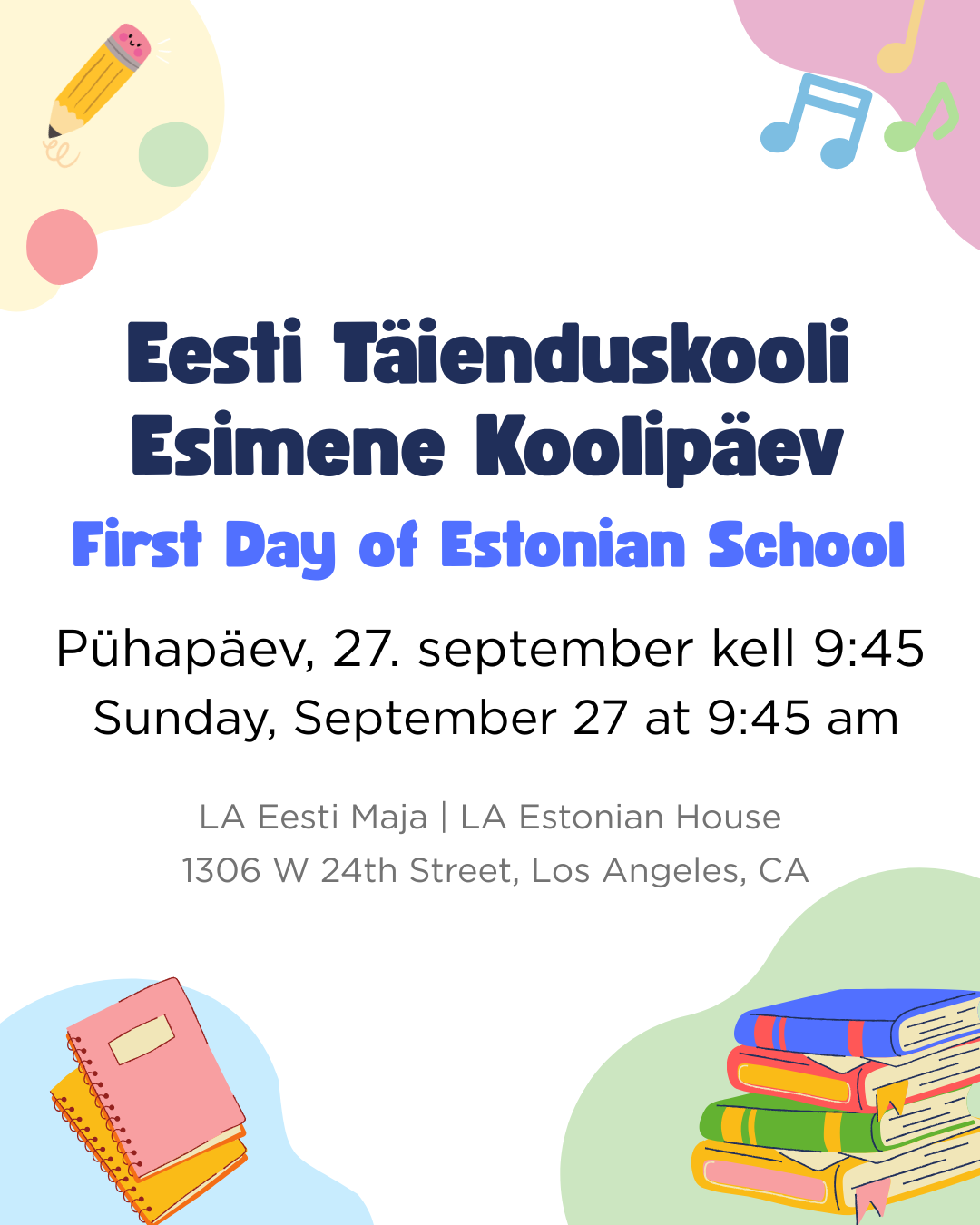 Eesti täienduskooli esimene koolipäev | First day of Estonian School