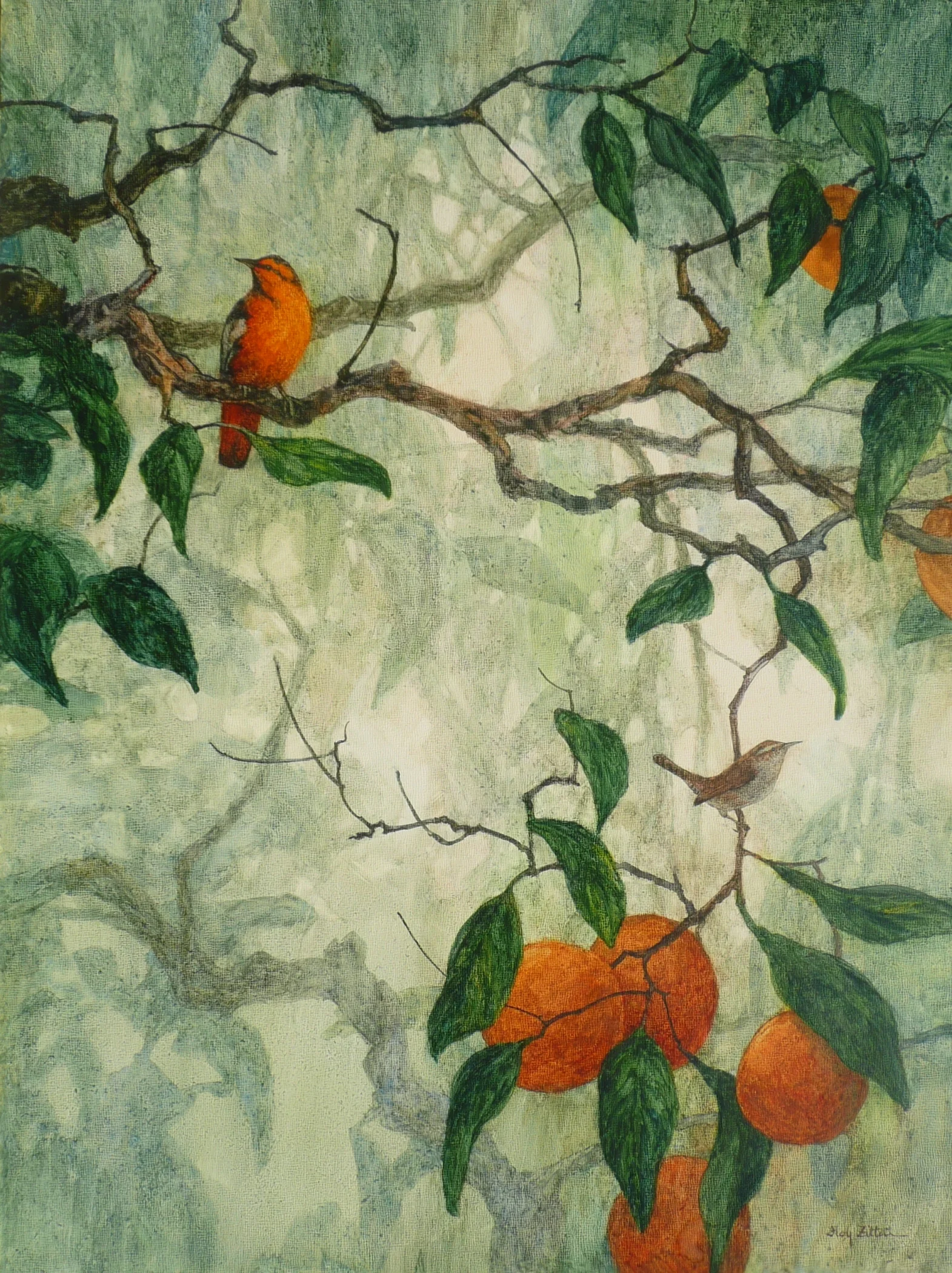 ‘Spring Visitor to a Wren’s World’ 24” x 18” watercolor