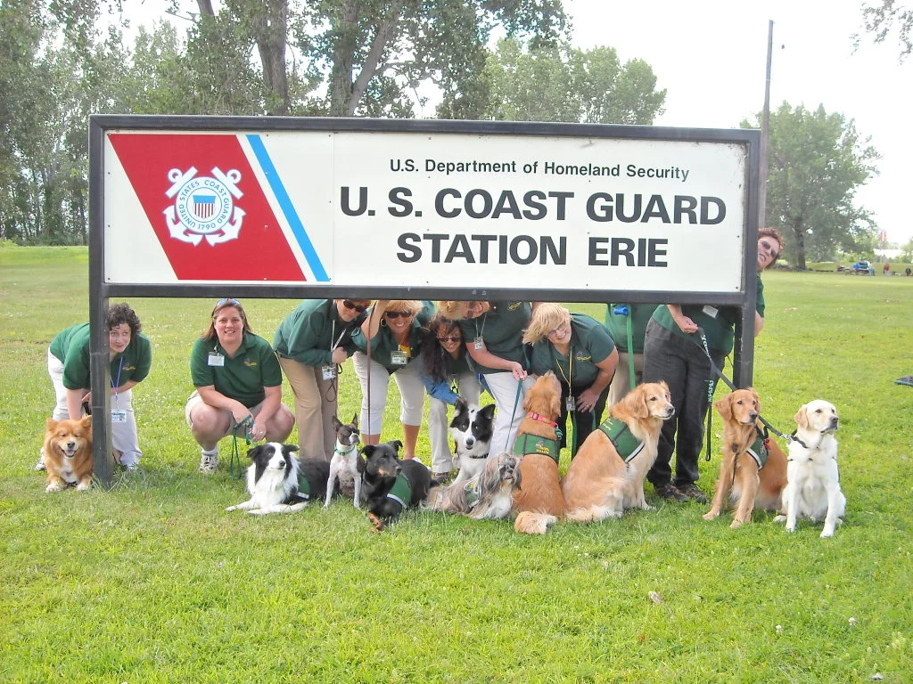 Therapy Dog Drill with Coast Guard