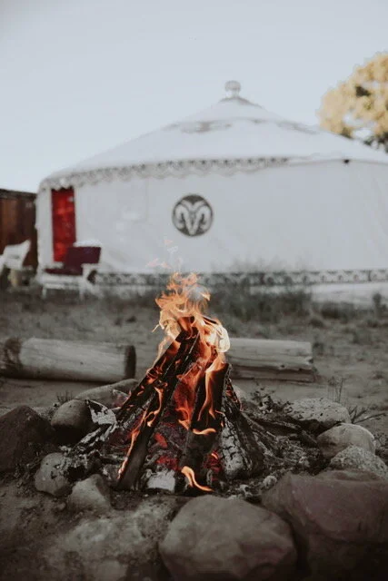 Charcoal Fires at Sharp Turns in the Road