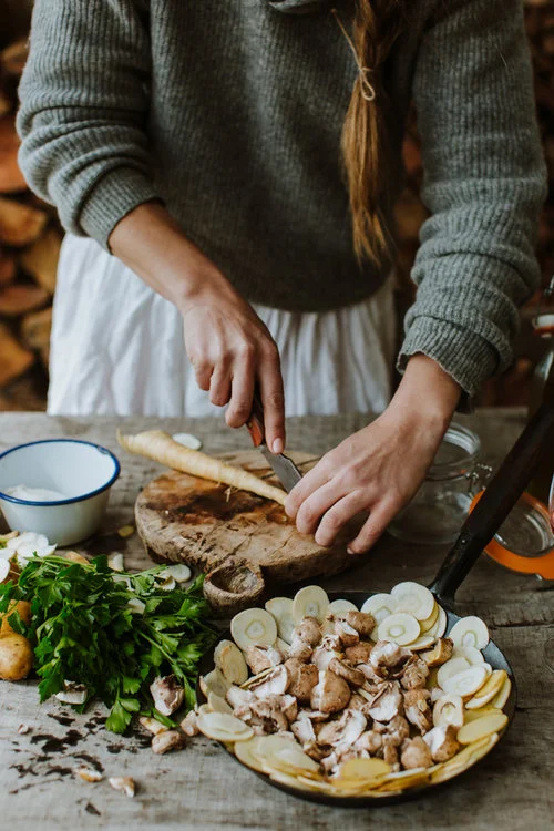 BAKED MUSHROOMS WITH GOATS CHEESE