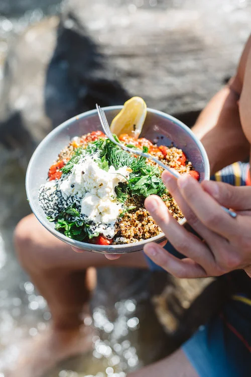 QUINOA, EVOO &amp; CHARRED CAPSICUM SALAD WITH TOASTED SEEDS