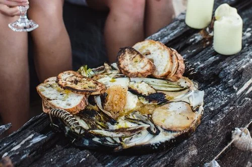 Chargrilled Cheeses with Endive and Wild Honeycomb