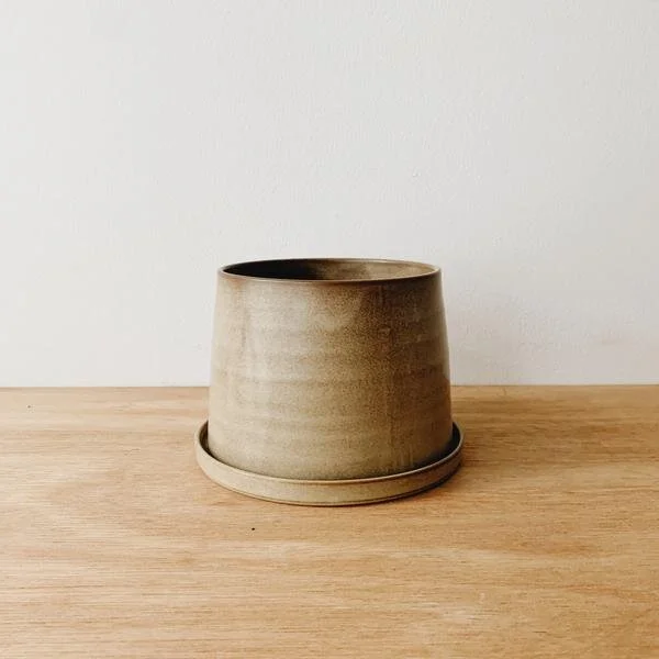 Leaf Supply Porcelain Beige Ceramic Planter $80