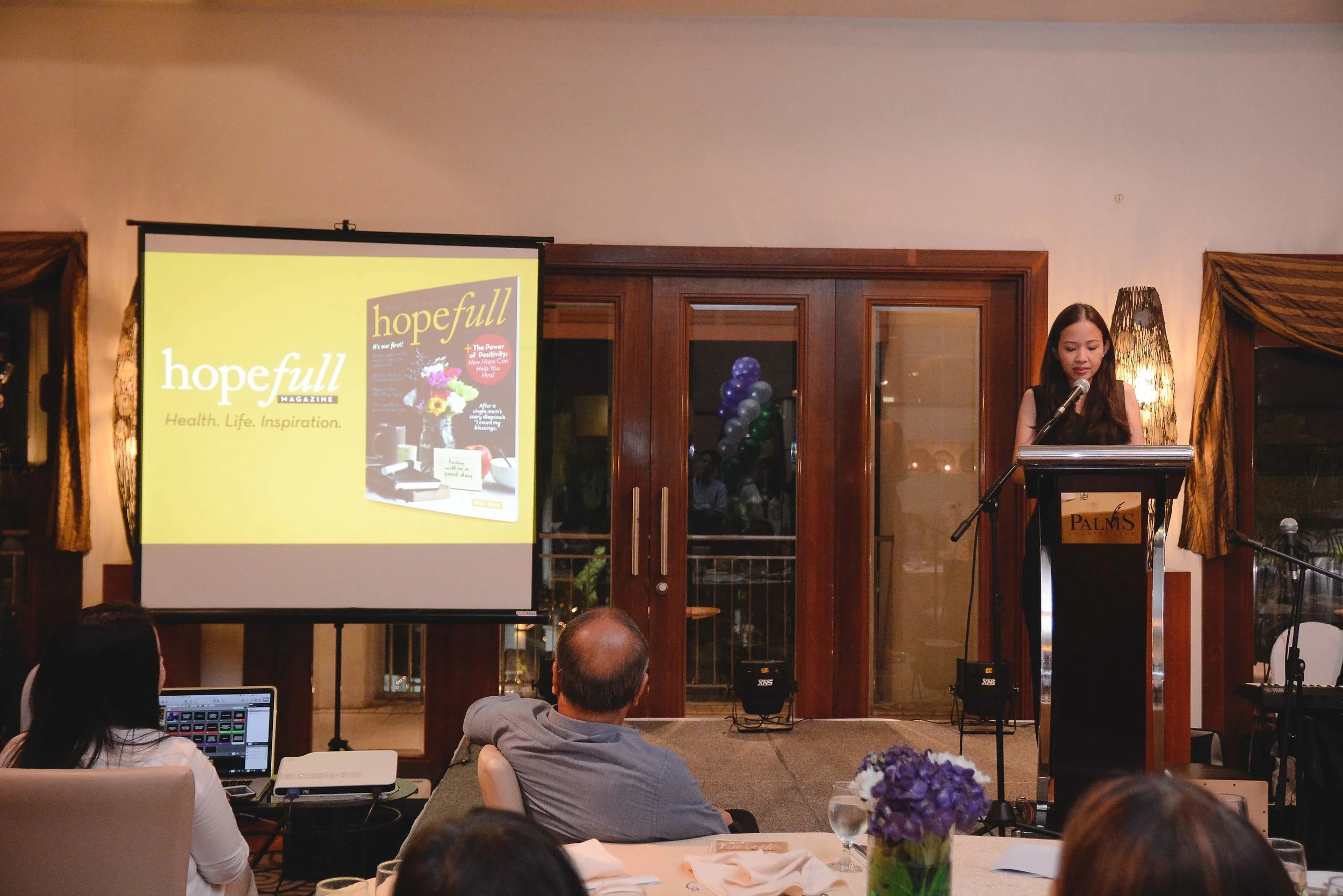 Hope full magazine’s editorial director Ina Amor-Mejia introducing the first issue