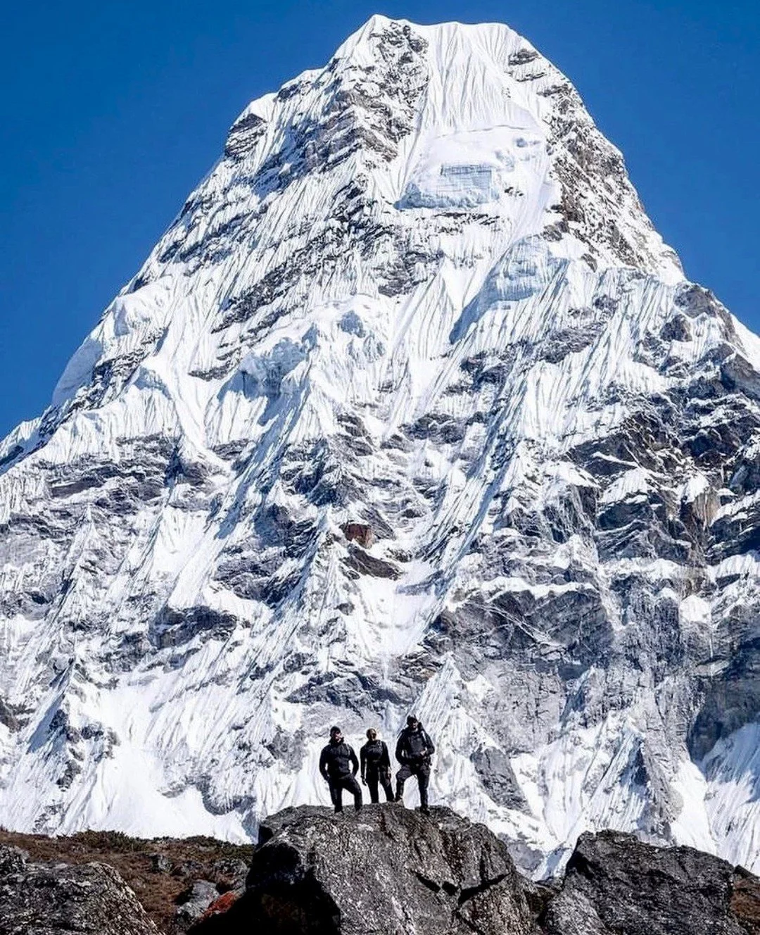 Chasing dreams at 17,598 ft. #EverestBaseCamp
