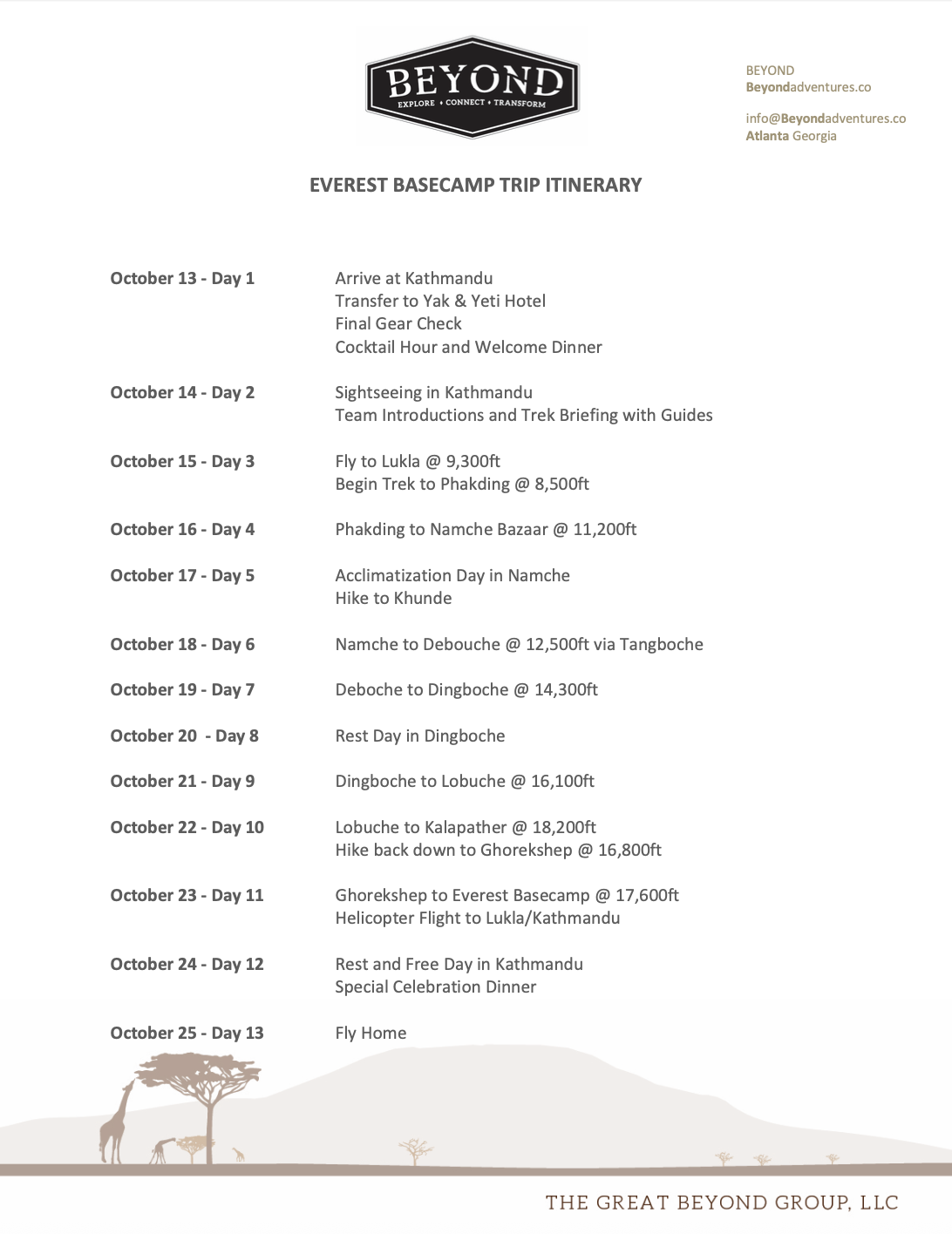 Itinerary &amp; Map