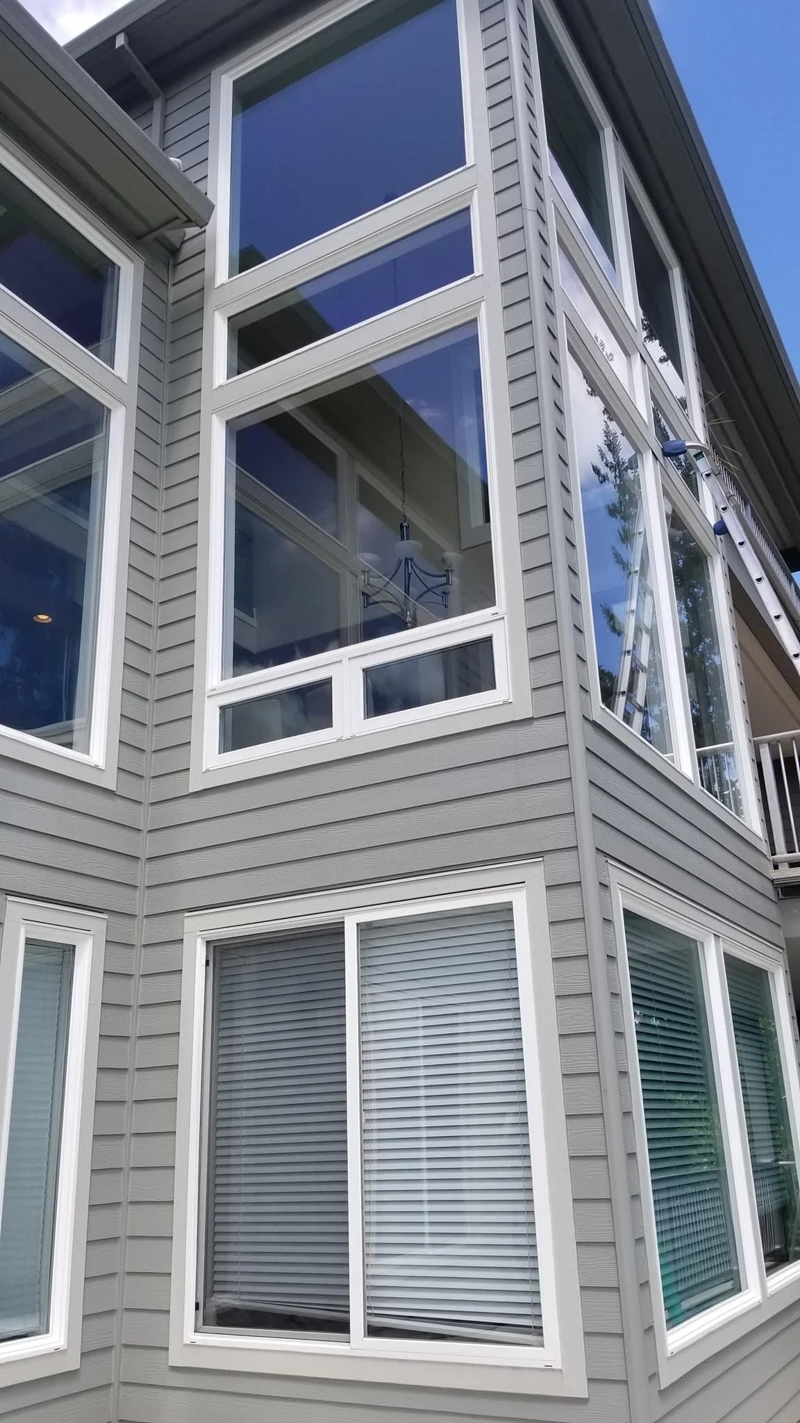 Professional window cleaning with detailed tracks, sills and screens.