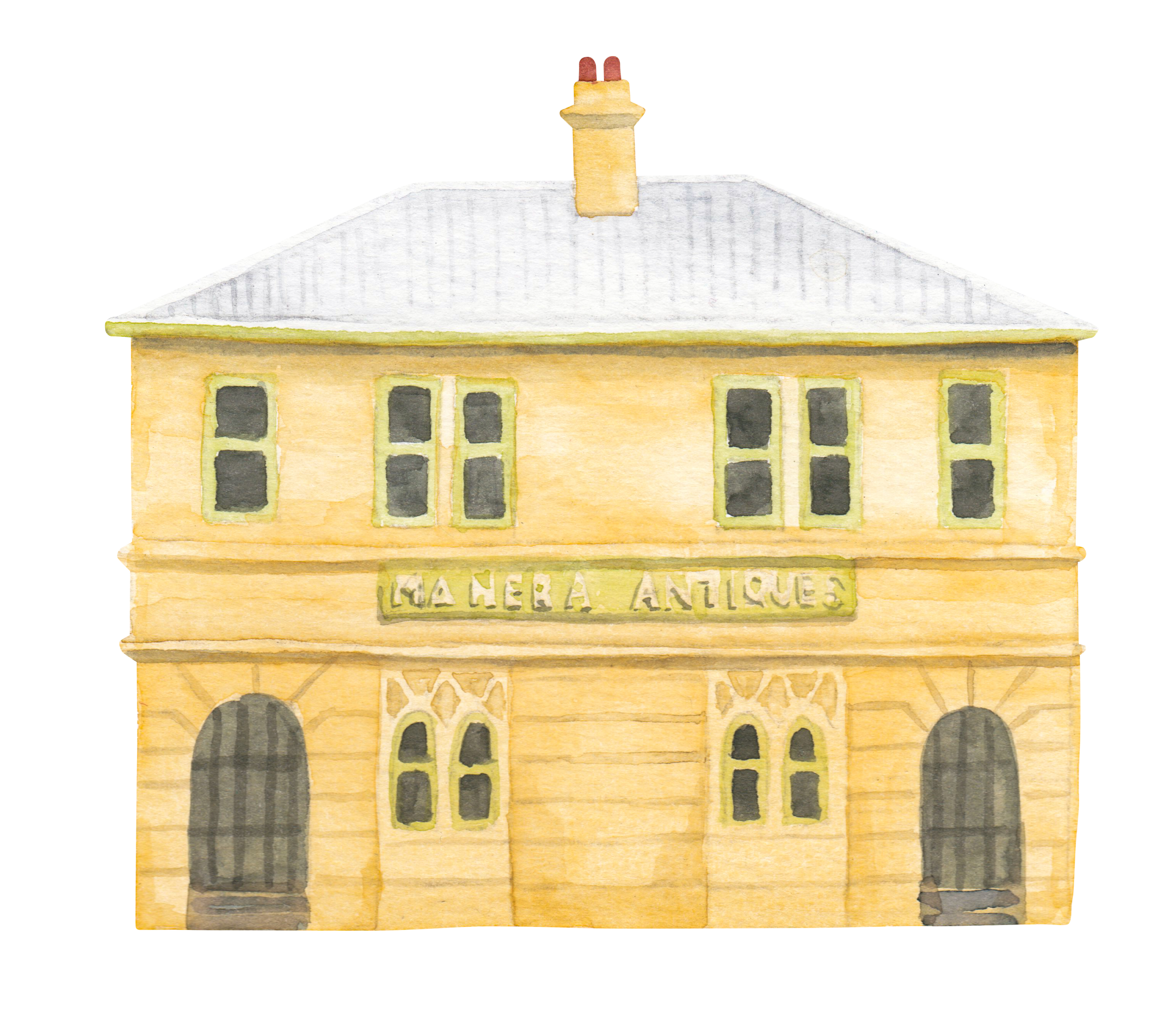 Courtesy of the Town of East Fremantle Heritage Trail, Artist: Miles Noel “This finely designed two storey Federation Classical style building provides a visual focal point for the Town with strong aesthetic value.”
